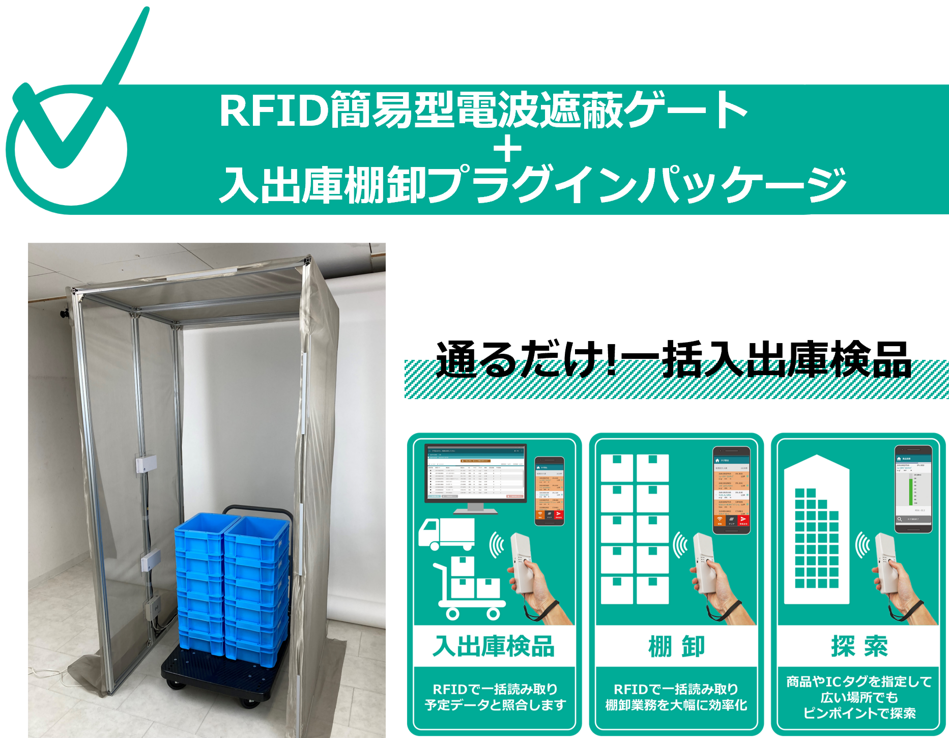 【動画】UHF帯RFID簡易型電波遮蔽ゲートで簡単入出庫管理
